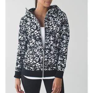 Lululemon Womens Scuba Hoodie Full Zip Jacket 2 XS Black White